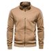 Pure 2024 Autumn Winter New Stand Collar Zipper Long Sleeve Sweatshirt Cross-Border Versatile Men's Sports Color-Block Casual_viptrois.com