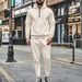 Men's Waffle-Knit Half-Zip Hoodie & Jogger Set – Breathable Lightweight Loungewear (S-XXXL, 5 Colors)_viptrois.com