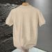 Men's Old Money Style Knitted Shirt Short Sleeve Summer Trendy Solid Color Half Sleeve T-Shirt Loose Casual Top_viptrois.com