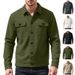 Men's Checkered Zip-Up Hoodie – Slim-Fit Quarter-Zip Sweater With Button Closure & Utility Pockets (S-XXXL, 5 Neutral Tones)_viptrois.com