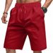Amekaji Men's Drawstring Shorts - Loose Fit Workout Jogger Shorts With Side Pockets For Gym & Casual Wear_viptrois.com