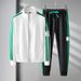 Men's Clothing Lightweight Sports Tracksuit Set Breathable Hoodie Jacket Jogger Pants For Gym, Running Casual Wear (Green/Blue/Black Sizes M-5XL)_viptrois.com
