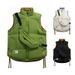 Men's Clothing Reversible Stand Collar Quilted Vest Lightweight Warm Padded Sleeveless Jacket For Casual Wear, Big Tall Sizes Olive Green/Black/Cream_viptrois.com