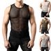 Men's Clothing Summer New Hollow Vest Round Neck Top Fishnet Vest Breathable Loose Casual Sleeveless Large Size Blouse Men_viptrois.com
