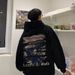 Autumn High Street Hoodie Men's Hooded Coffee Color Retro And Plush Thick Loose Jacket_viptrois.com