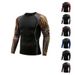 Men's Clothing Size Spot Sports Fitness Tight Breathable Quick Drying Running Ball Printing Arm Long Sleeved T Shirt Tops_viptrois.com