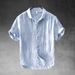 Men's Clothing Cotton Linen Short Sleeved Shirt Casual Breathable Shirt Linen Thin Half Sleeved Lapel Top_viptrois.com