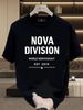Men's 100% Cotton NOVA DIVISION Letter Star Printed Short Sleeve T-Shirt 2026 New Summer Casual Round Neck Regular Fit Streetwear Graphic Tee_viptrois.com