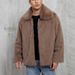 Men's Faux Fur Collar Short Jacket Winter Coat Warm Fleece Outerwear For Casual & Urban Style (Black, Coffee, Light Khaki, Dark Khaki, Camel)_viptrois.com