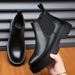 European Warm Series 2025 Korean Version British Style Men's Casual High-top Shoes Business Simple Leather Martin Slip-on Short Boots_viptrois.com