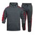 New autumn and winter casual multi-panel plush shoulder down hooded sweater fashionable sports set, men's_viptrois.com