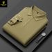 Auumn And Winer Ligh Business Hick Warm Brushed Men's Polo Long Sleeved Middle-Aged Solid Color Lapel Base 7F9_viptrois.com