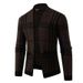 Loom Loom Cross-Border Autumn Winter Foreign Trade Men's Plaid Cardigan European American Style Fashion Knitted Woolen Sweater_viptrois.com