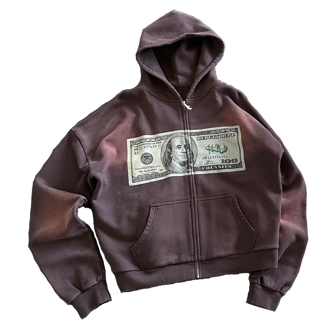 European And American Wholesale Personalized Printed Zipper Sweatshirt Long Sleeve Cardigan Hoodie Vintage Jacket Street_viptrois.com