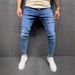 Quality Worn Feet Elastic Tight Jeans Men's_viptrois.com