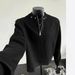 Men’s Half-Zip Padded Shoulder Sweatshirt – Studded Detail Long Sleeve Pullover For Autumn & Winter, Streetwear-Inspired Layering Piece_viptrois.com