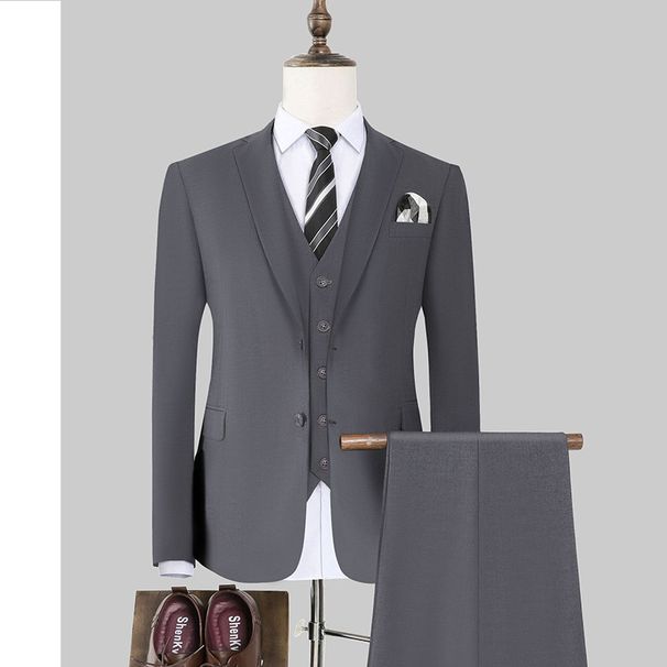 Men’s Clothing 4Pcs/Set Authentic Men's Suit Jacket Vest Shirt Men Style Men's Slim Fit Formal Wear_viptrois.com