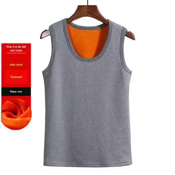 Men's Fleece-Lined Thermal Vest - Slim Fit, Ultra-Warm & Lightweight For Layering (Black/Blue/Light Gray/Dark Gray, Sizes M-5xl)"_viptrois.com