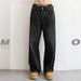 Men's Black Distressed Rhinestone Jeans - Loose Fit Streetwear Denim Pants With Star Embellishments_viptrois.com