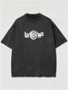 Vintage Sticky Note & Letter Graphic 230G Washed Cotton Oversized T-Shirt Men's Casual Luxury Short Sleeve Summer Tee_viptrois.com