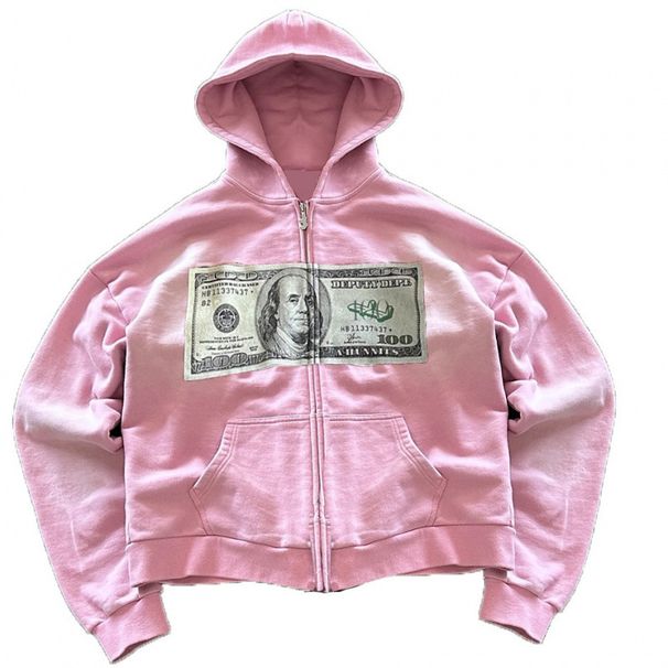 Men's Clothing Vintage Jacket Street Fashion European And American Wholesale Personalized Printing Zipper Sweater Long Sleeved Cardigan Hoodie_viptrois.com