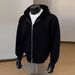 26 Years Old New Black Cardigan Sweater Men's Spring And Autumn Cleanfit Double-ended Zipper Jacket American Hoodie_viptrois.com