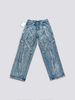 Men's Clothing Laser Stitching Sickle Pattern Embroidery Mid Waist Loose Jeans_viptrois.com