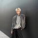 Washed Black Zipper Decorative Design Denim For Men's Niche Motorcycle Standing Collar Jacket_viptrois.com