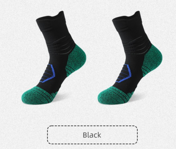 Professional Sports Basketball For Men, Mid-Calf, Thickened, Elite Shock Absorption, Training, Non-Slip, Towel Bottom,_viptrois.com