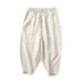 Men's Clothing Spring And Summer Linen Pants Thin Mid Rise Baggy Pants Loose Large Harem Pants _viptrois.com