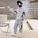 Kids' Clothing new children's stylish sports leisure medium and large children's lightning letter sweatshirt two piece suit_viptrois.com