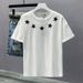 Men's Clothing Fashion Starry Sky Shirt Popular Round Neck Loose T Shirt Youth Four Seasons Hot Diamond Star Short Sleeved Shirt_viptrois.com