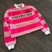 Retro Color-Block Polo Hoodie – 3d Embroidery Unisex Streetwear (Oversized Fit, S-Xl, Pink, Long Sleeve)_viptrois.com
