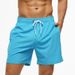 New Men's Solid Color Four-Piece Casual Shorts With Zippered Pockets, Beach Pants With Four-Sided Elasticity, Sports Shorts_viptrois.com