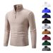 Loom Foreign Trade Half Turtleneck Sweater For Men, Autumn And Winter Solid Color Thick Stand Collar Slim Fit Zipper Knitted_viptrois.com