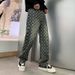 Men's Clothing Denim Jacquard Pants Men's Cool Full Print Embroidery High Street Straight Jeans Fashion Trousers_viptrois.com