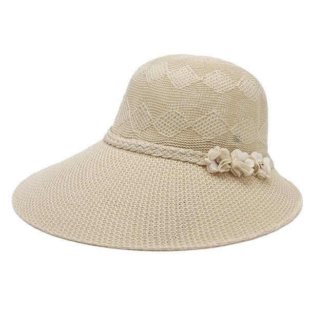 Summer Middle Aged And Elderly Ladies Large Brim Summer Hat Leisure Breathable Sun Hat Summer Sun Protection Fashion Hat Wholesale_viptrois.com