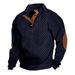 Pure 2025 Cross-Border Clothing Heavy Jacquard Men's Autumn Winter Slim Fit Stand Collar Long Sleeve Pullover_viptrois.com