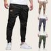 Men's Casual Jogger Pants – Streetwear-Inspired Elastic Waist Trousers With Adjustable Drawstring (Black/Dark Khaki/Light Khaki/More, S-3XL)_viptrois.com