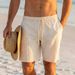 Men's Casual Sports Shorts New Breathable Cotton And Linen Solid Color Summer Beach Pants Comfortable Fit_viptrois.com