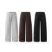 Men's Clothing Scimitar Version Retro Solid Color Versatile Plus Velvet Casual Pants Sweatpants Men And Women Loose Wide Leg Pants_viptrois.com