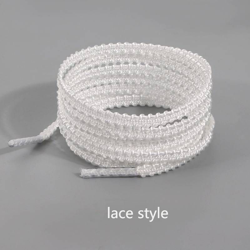 Lace-Up Ballet Style Shoelaces – Decorative Flat & Braided Laces For Sneakers & Casual Shoes (100-160cm, White Elegant Designs)_viptrois.com