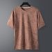 Men's Clothing Jacquard Trendy All Match Tops Short Sleeved T Shirts_viptrois.com