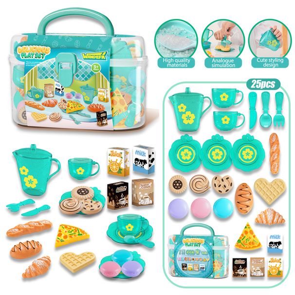 Cross Border Children's Play House Kitchenware Afternoon Tea Simulation Food Cake Girl Interactive Tea Break Set Toy Wholesale_viptrois.com