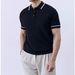 Men's Business Casual Polo Shirt - Gentleman Contrast Color Lapel Design | All-Match Summer Comfort | Breathable Short Sleeve Knitwear_viptrois.com