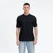 2024 Summer Casual Simple Texture Knitted T-shirt For Men, High Neck, Water Ripple Solid Color Short Sleeve_viptrois.com