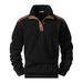Men’s Casual Business-Casual Zip-Up Hoodie – Lightweight Spring Pullover With Stand Collar & Contrast Trim_viptrois.com