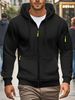 Pure TUME Foreign Trade Export Men's Soid Coor Hooded Sweatshirt 2025 Spring New Zipper Cardigan Jacket European Size_viptrois.com