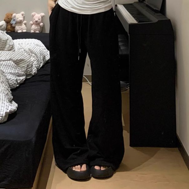 Vintage Style Women's Casual Pants - Loose Fit Wide Leg Joggers With Straight Cut For Comfort & Stylish Look (Multiple Colors & Sizes)_viptrois.com