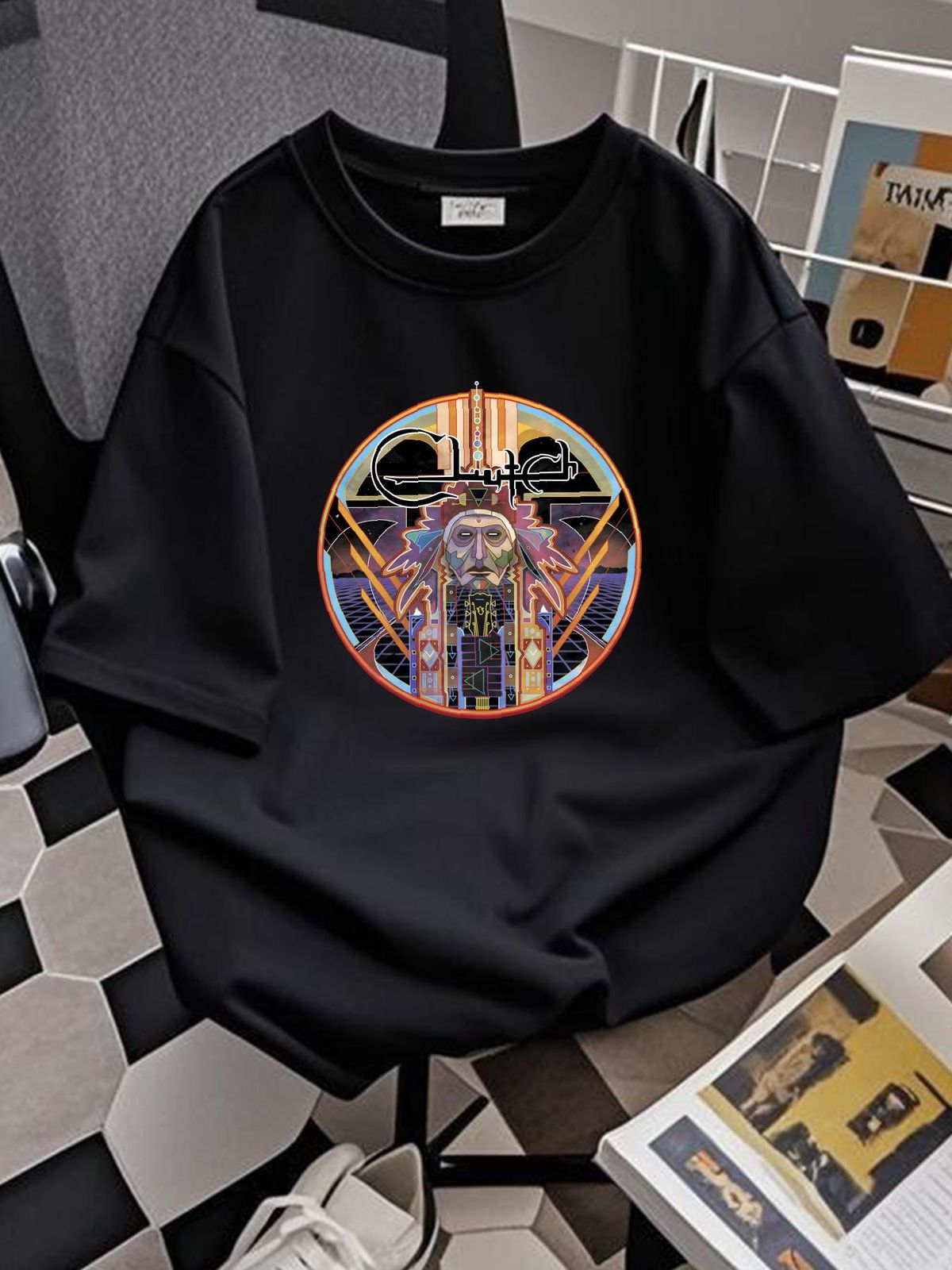 Clutch Vintage T Shirt Earth Rocker Tour 2013 Dates LP Cover Stoner Rock Band Casual Unisex Designer Clothes Fashion Streetwear Soft Stylish_viptrois.com